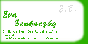 eva benkoczky business card